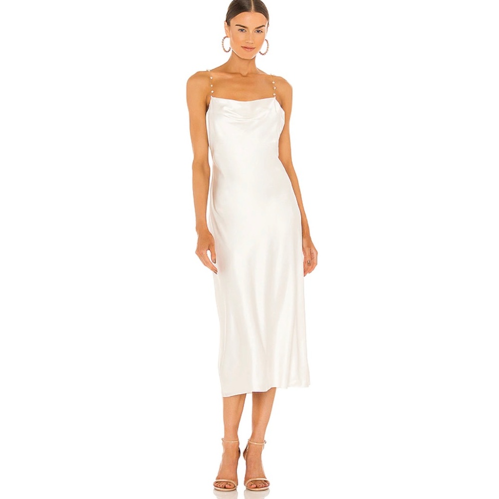 NWT CAMI NYC Shallon Silk Midi White Dress Medium
